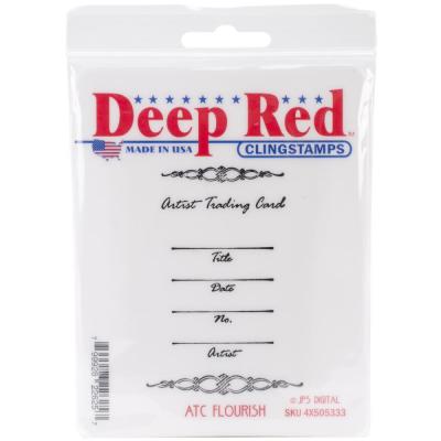 Deep Red Cling Stamp - ATC Flourish